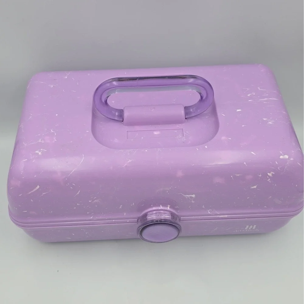 Ulta Beauty Caboodle Make Up Purple Marbled Large Storage Case w/ Mirror